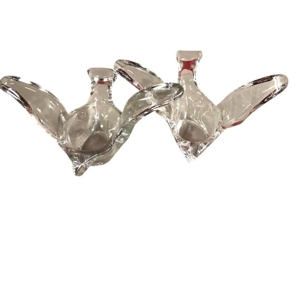 Vintage Princess House Crystal Dove Candy Dish Figurine Lot of 2 - Picture 1 of 3
